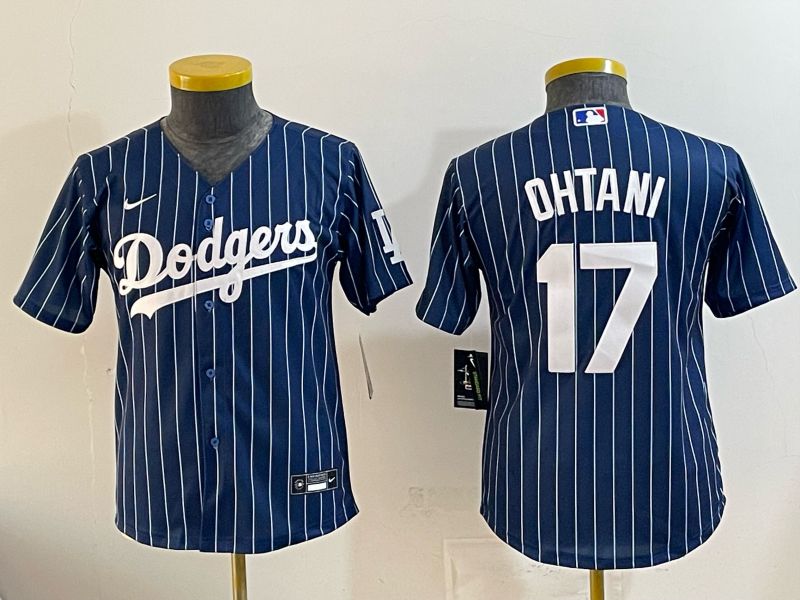 Youth Nike 2026 Los Angeles Dodgers #17 Ohtani  Blue Stripe Game MLB Jersey 120816->youth mlb jersey->Youth Jersey
